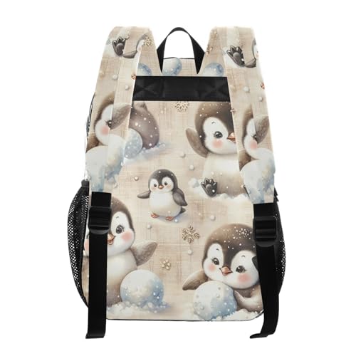 Small Penguin Clear Backpack, Heavy Duty Transparent Bookbag for Kids, School, Stadium Approved3