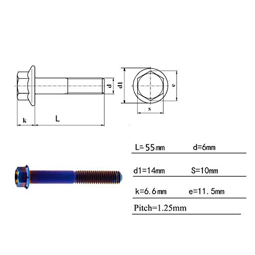 Tornillos de titanio M8 x 55 mm para personalizar tu moto de carreras, azul fuego 2