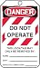 Accuform Signs MLT406CTP Lockout Tag, Legend "DANGER DO NOT OPERATE", 5.75" Length x 3.25" Width x 0.010" Thickness, PF-Cardstock, Red/Black on White (Pack of 25)