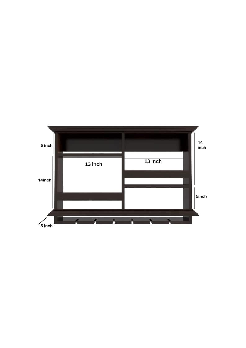 Furnelift Wall Hanging Design Bar Cabinet for Home - Perfect for Wine and Glass Storage 1