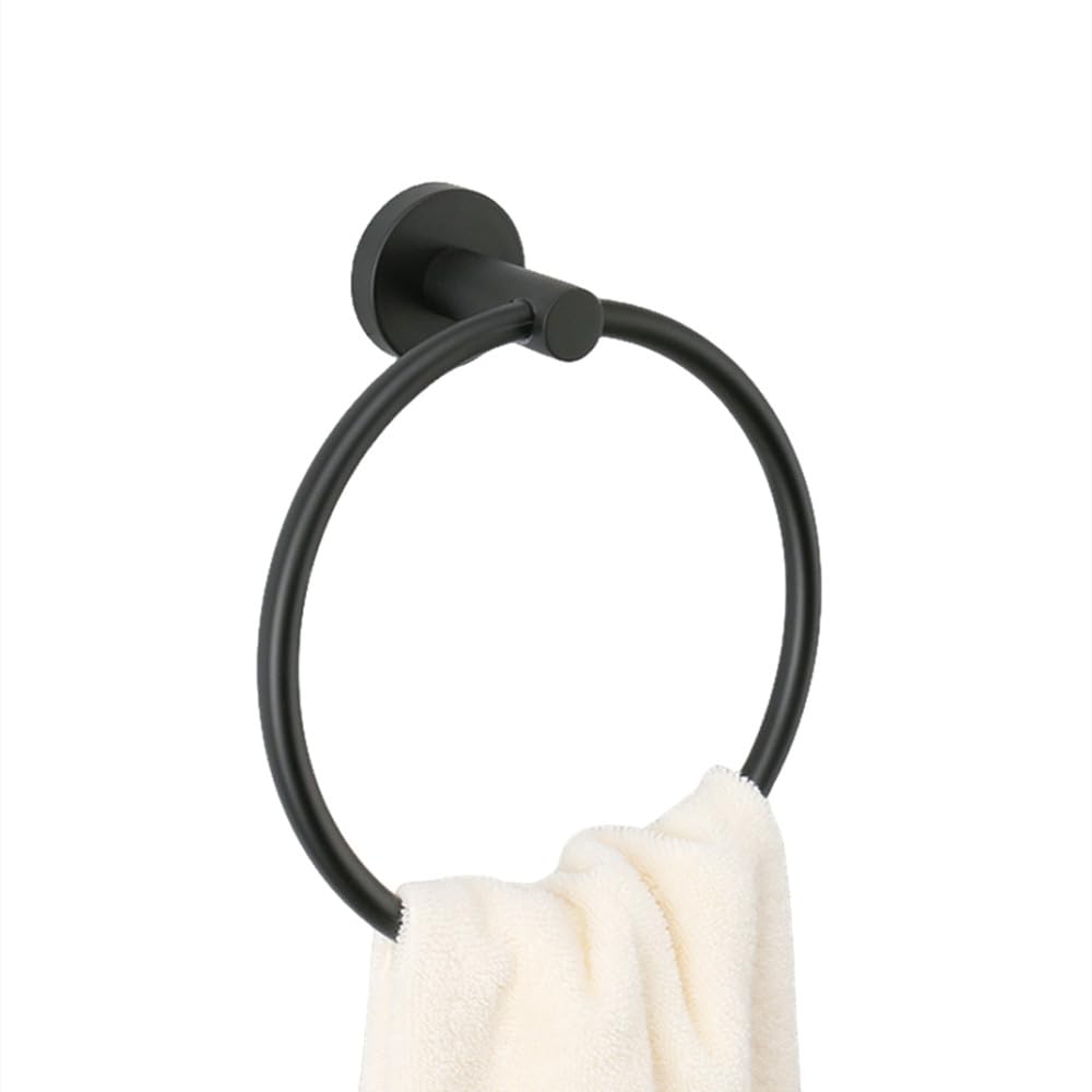 Crochet de barre à serviettes et pack d'accessoires de salle de bain en acier noir