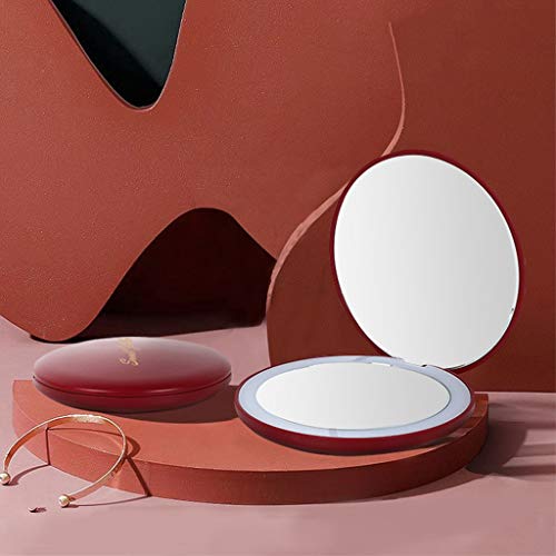 Espejo de Maquillaje Pequeño portátil con luz LED miniatura 4