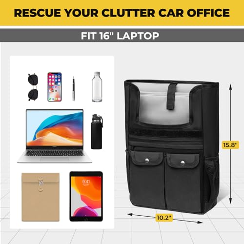 Automiim Car Organizer Front Seat, Portable Car Seat Organizer Front Seat, Passenger Seat Organizer with Detachable Cover Design for Car Office Organizer