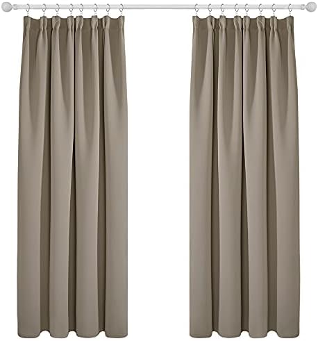 Deconovo Super Soft Curtains Thermal Insulated Pencil Pleat Blackout Curtains for Livingroom 46 x 54 Turquoise Two Panels