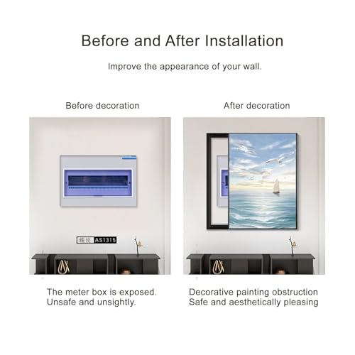 Modern Decorative Breaker Box Cover - Electric Meter Switch Art for Living Room & Home Office - Stylish Wall Decor (Blue, 40x60cm / 15.7x23.6in)
