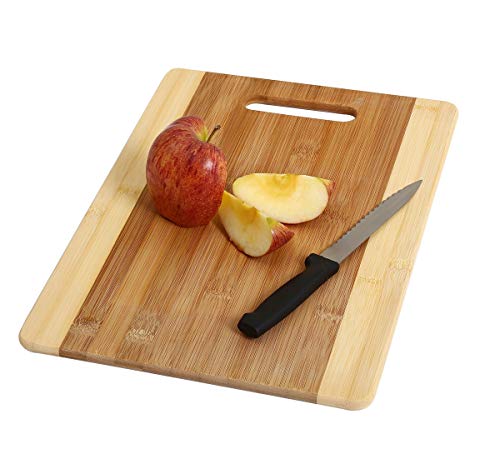 Tabla de Cortar de Bambú YBM Home con Mango para Preparación de Alimentos, Carne y Verduras – Tabla 100 % Natural y Bloque de Carnicero, 1 Unidad, Grande (45,7 cm L x 30,5 cm A) miniatura 4