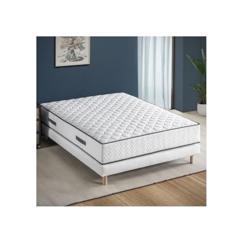 DEKO DREAM Ensemble Matelas + sommier Détente 140x200cm - Ressorts - 7 Zones - 24cm - Equilibré