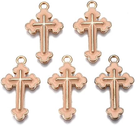 Enamel Cross Alloy Charms Crucifix Cross Metal Pendants for DIY Earring Bracelet Necklace Key Chain Jewelry Making Crafts