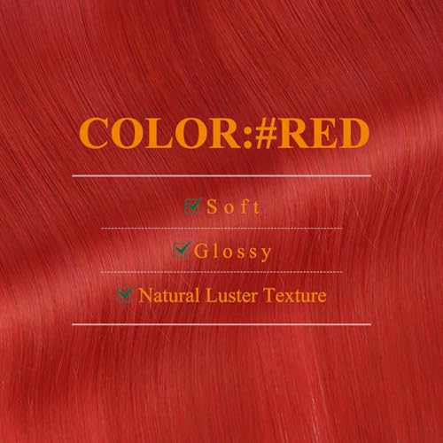 Image of Easyouth Invisible Tape in Human Hair Extensions Red Real Human Hair Tape in Extensions Red Tapes in Human Hair Extension Quick Application 16 Inch 25g 10pcs