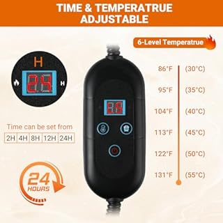 Ambesty Tappetino Riscaldante Per Gatti Cani,Tappetino Riscaldanto Gatto Cane Con Termostato Timer e Temperatura Regolabile Cuscinetto Riscaldante Per Animali Domestici,Grigio (L(40 * 70cm))