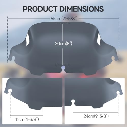 Image of 8 inch Smoke Motorcycle Wave Windshield Windscreen Wind Splitter Fit For 1996-2013 Harley Davidson Touring Street Glide Electra Glide Tri Glide Flht Flhx Flhtk Flhtc Flhtcu