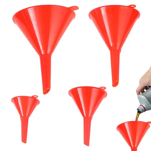 Embudos para el llenado de botellas, herramienta reutilizable de 4 piezas | Embudo para cambio de aceite, para cocina, laboratorio, coche, vehículos interiores y exteriores casa