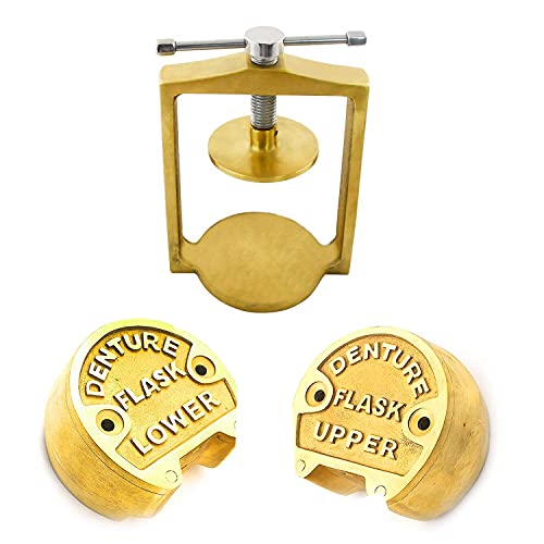 PRECISE CANADA Denture Flask Dental Laboratory Compress Compressor W/Upper Lower Brass DN-2318