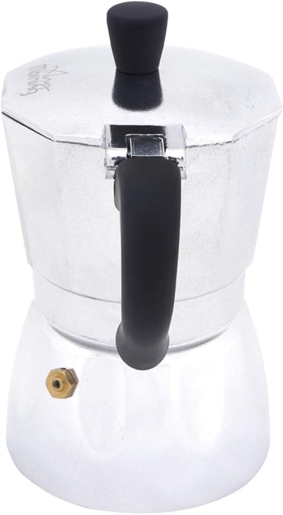 Any Morning Cuban & Italian Style Stovetop Moka Pot, 3-Cup Stainless Steel Espresso Coffee Maker, PBA-Free Greca – Perfect for Home, Camping & Travel, 4 Oz, Silver