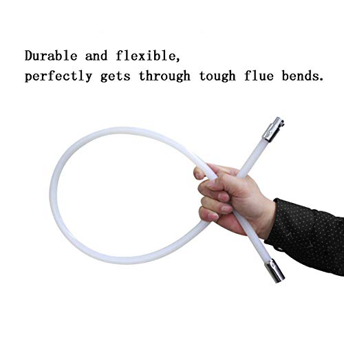 Chimney Cleaning Brush Kit Fireplace Flue Sweep Tools 40Ft Rotary Flexible Rods Electrical Drill Drive Cleaner For 6-Inch 8-Inch Up To 20 Inch Wood Stove Pipe #TOP4