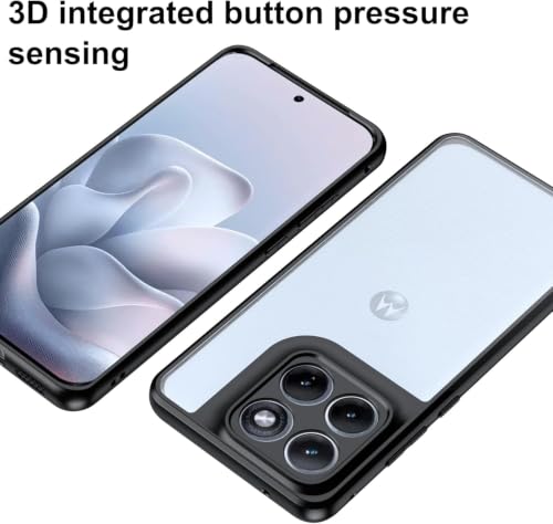Image of VONZEE Clear Back Case Cover for Motorola Moto Edge 70 Fusion 5G | Shockproof Design | Hard Back Cover Case for Motorola Moto Edge 70 Fusion 5G (PC & TPU, Black)