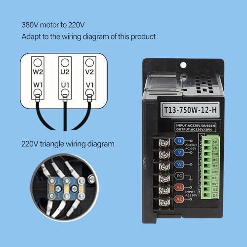 Variador de frecuencia trifásico 750W convertidor individual a tres velocidades industrial 3