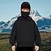 Balaclava Hoodie for Boys and Girls, Masked Hoodie Double Layer Loose Fit Zip up Fashion Hoodies Jacket for Y2k Black 7-8 Years