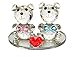 WWW.Vienna-Fashion.at - Juego de 2 ositos con corazón y pajarita de cristal para San Valentín (9 cm de alto)
