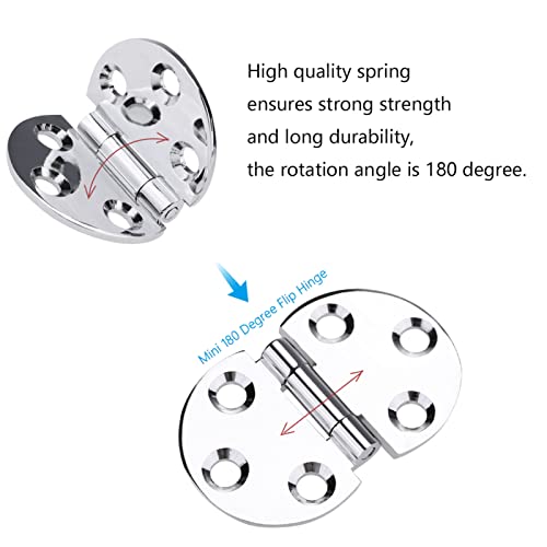 Natudeco Hinges, Folding Desktop Copper Hinges Countertop Sewing Machine Table Hinges 180 Degree Folding 2PCS - Image 4