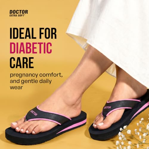 Image of DOCTOR EXTRA SOFT Care Diabetic Orthopedic Pregnancy Flat Super Comfort Dr Flipflops and House Slippers For Women's and Girl's