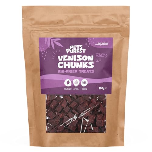 Pets Purest Venison Treats for Dogs, Air-Dried Venison Dog T