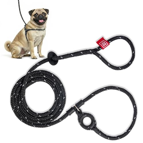 Harness Lead No Pull Dog Harness and Leash Set, Anti Pull Dog Harness for All Breeds and Sizes, One-Piece Cushioned Rope Design Safely Prevents Escaping and Pulling (Small/Medium, Black/Reflective)