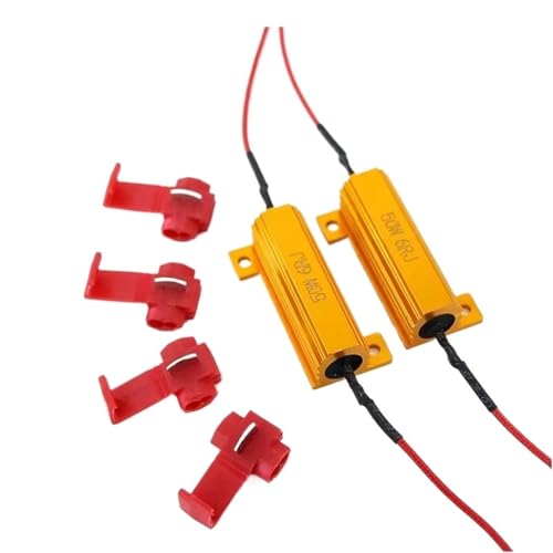 MHLRUUL 2PCS Load Resistor for LED 50W 6 ohm 25W 8 ohm Wirewound Resistor Aluminum shell power Resistors, for Car Turn Signal lamp(25W 8OHm - 2pcs)