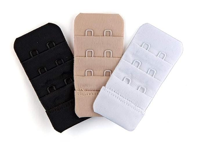 Women's Bra Hook Extender 2-Hook Bra Extender Save Your Bra Increase Band Length Bra Extensions Hook and Eye Closure Black, White, Beige (Pack of 3) (LZ-096)-image-45