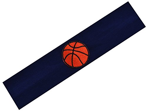 Funny Girl Designs Cotton Basketball Patch Stretch Headband for Girls Teens and Adults - Basketball Team Gift