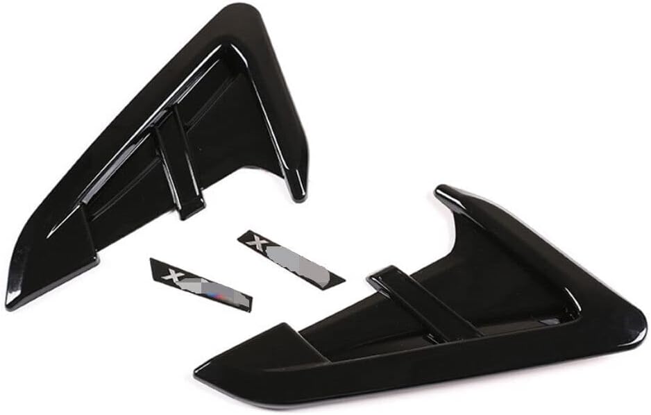 2 PCS Shark Gills Side Decoration Fender Vent Trim,Body Marker Fender Air wing Vent Trim M Cover Compatible with BMW X3 G01 2018 2019 2020 2021 2022 2023 (Glossy Black)