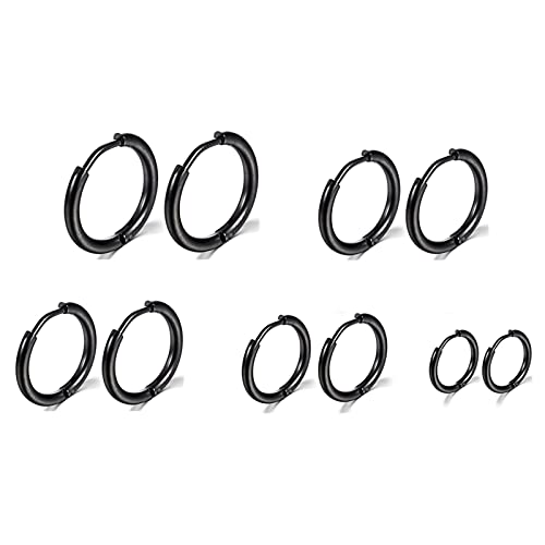 Preisvergleich Produktbild Ohrringe CreolenOhrringe HerrenOhrringe MännerCreolen Gold KleinOhrringe SchwarzCreolen Edelstahl DamenCreolen KleinOhrringe Gold SetCreolen SetEdelstahl Ohrringe Damen8 / 10 / 12 / 14 / 16mm