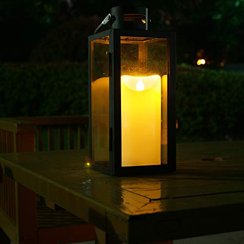 Image of Outdoor Waterproof Flameless LED Pillar Candle with Timer Battery Operated Plastic Flickering Decorative Fake Candle Light for Home Kitchen Halloween Christmas Wedding Party Decor Supplies 3 inchx 7 inch