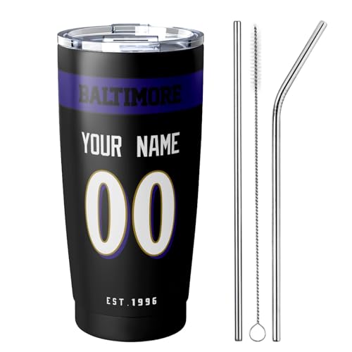 Image of ANTKING Baltimore Tumbler 20 oz Travel Coffee Cup Custom Name Number for Men Women Boy Gifts