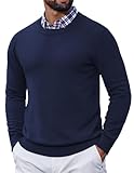 COOFANDY Mens Sweaters Black Sweater Knitted Pullover Slim Sweater Old Money Clothes
