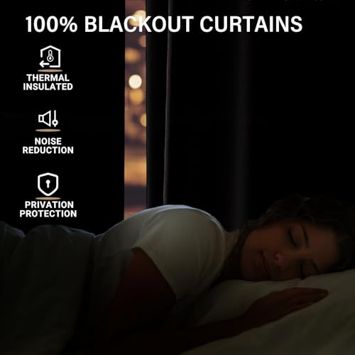 Pinch Pleated Blackout Curtains 86 Inch Long, Linen Blend, 100% Blackout Drapes with 20 Hooks, Ideal for Bedroom and Living Room, 40" W x 86" L (Pack of 2), Orange