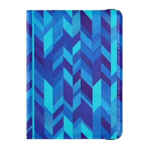 Custodia per passaporto pelle blu reale con motivo pied de poule a spina di pesce personalizzabile ultra sottile Pied de a di a quadri blu 1 size