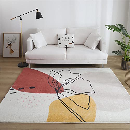 Tapis chambre adulte abstrait bleu et jaune 40x60cm pour couloir - 2
