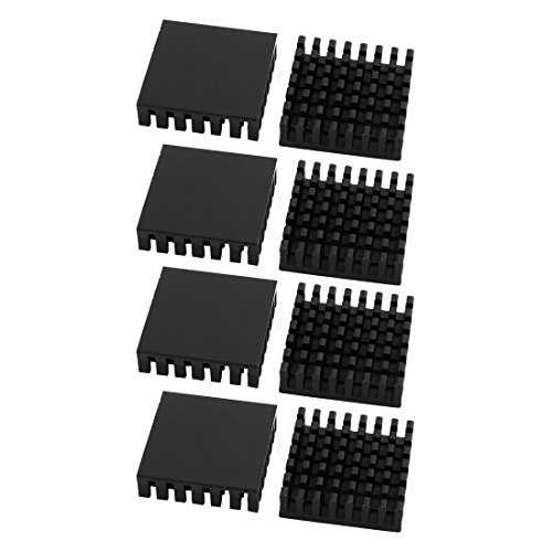 Aexit 8Pcs 28mmx28mmx8mm Garage & Shop Aluminum Heatsink Heat Diffuse Cooling Power Converters Fin Black