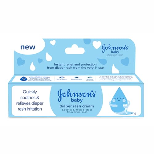Image of Johnson's Baby Diaper Rash Cream - 20g | Gentle Protection for Baby's Skin | Clinically Proven, Soothes & Prevents Diaper Rash
