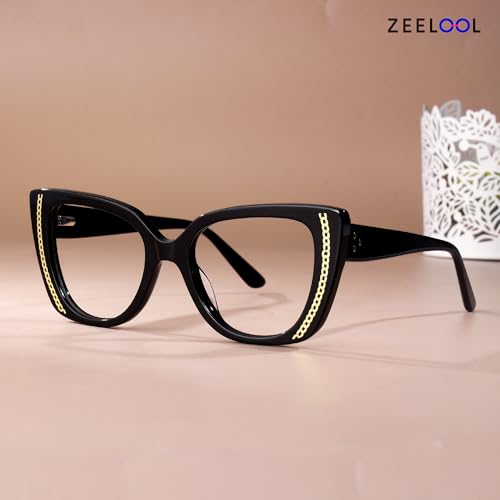 Image of Zeelool Non-prescription Clear Lens Eyeglasses for Women Thick Cat Eye Frame Eyewear JGA158456