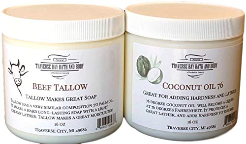 Traverse Bay Bath And Body TALLOWCOCONUT16 Coconut Oil, And Beef Tallow,Soap Making Supplies. One Each 16 Fl Oz. Diy Projects. thumb #1