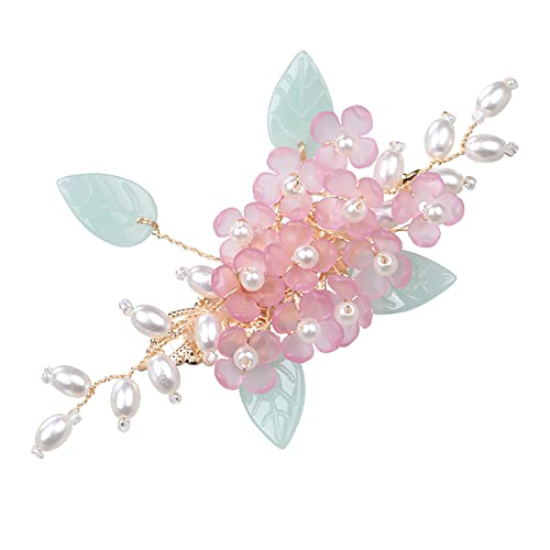 Vintage Flower Hair Clips, Decorative Hair Clips French Pearl Barrettes, Wedding Hair Pins Hair Accessories for Women Girls Bride Bridesmaid