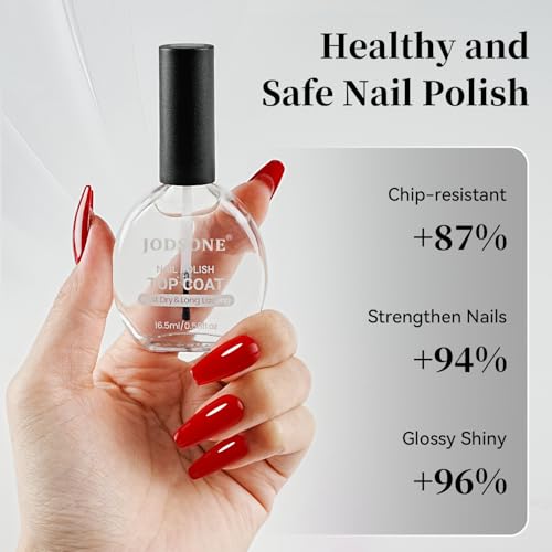JODSONE 16,5ML Top Coat Nagellack, Großvolumiger Nagellack Lufttrocknend Schnell trocknend, hochglänzend Für Frauen Salon DIY Nageldesign