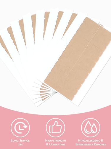 Image of WENNALIFE Hair Extension Tape Tabs Clear Double-Sided, 180 Pcs