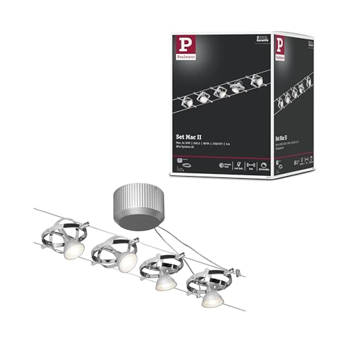 Paulmann Mac II Kit de Sistema de Cableado de Iluminación, Luces Colgantes, Potencia Máx. 5x10 W, Color Cromado Mate, Bombillas No Incluidas, 94133