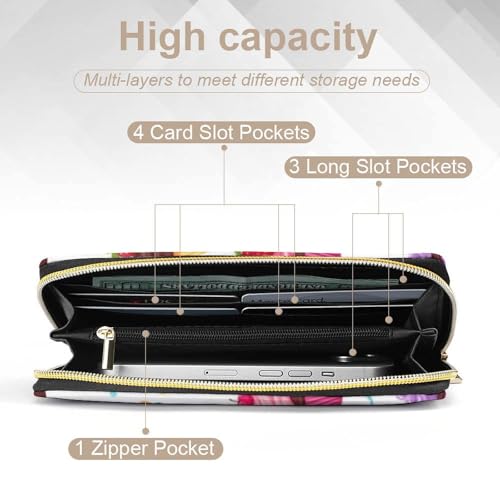 Fashion Decor Wallet, Long PU Zipper Wallet, Travel Purse Fashion Design, Huge Storage Capacity PurseSunmmer Colorful Ice Cream Cake4