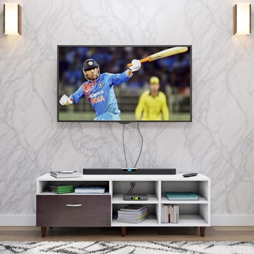 Image of VIKI Modern TV Unit for Living Room | Engineered Wood TV Cabinet with 1 Drawer Storage & 3 Open Shelves, Entertainment Unit, 140W x 48H x 40D cm | DIY | 1 Year Warranty (White & Wenge)