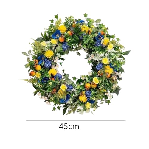 Couronne de fleurs 45cm extérieure pour décoration printanière