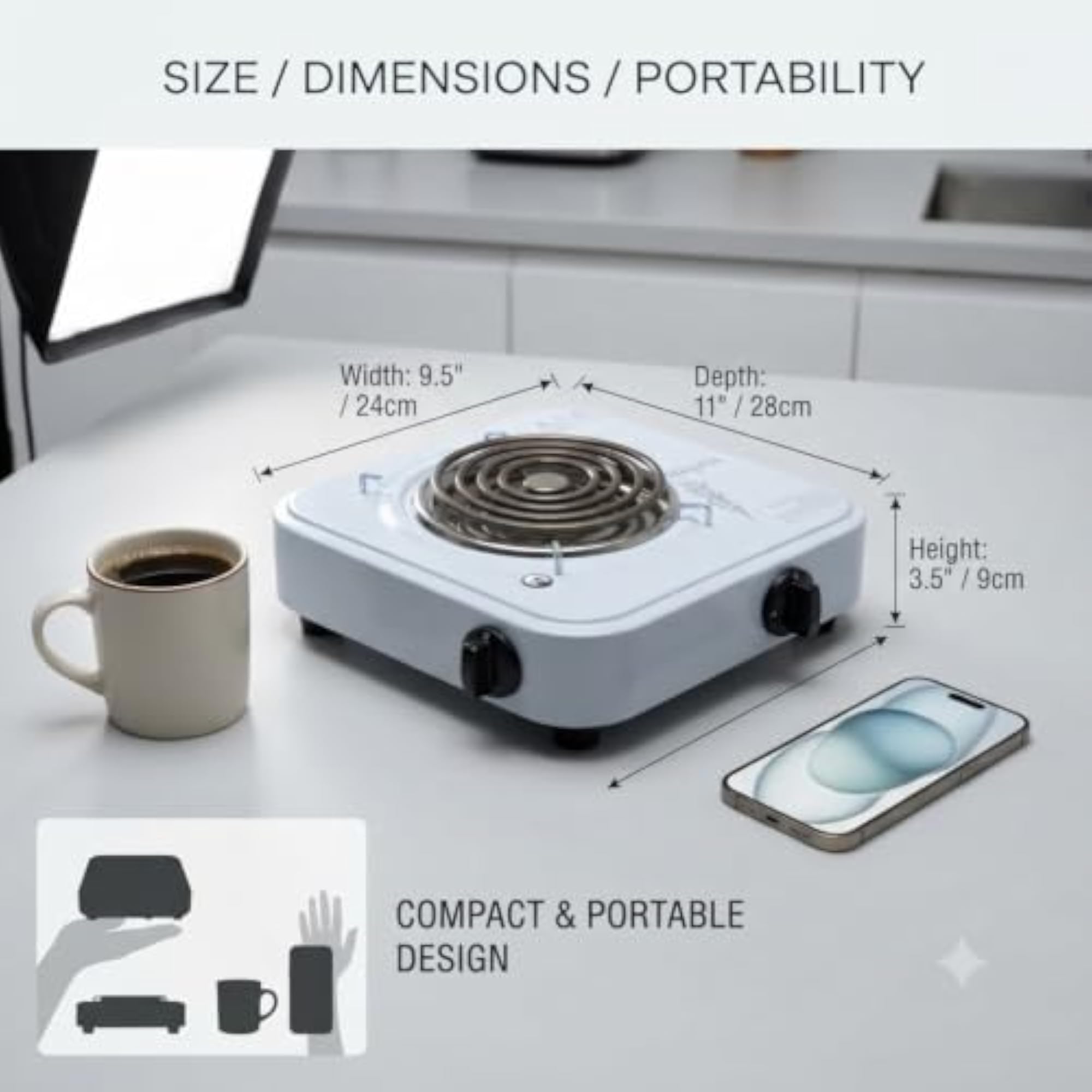 2000W Electric Coil Hot Plate, Single Burner